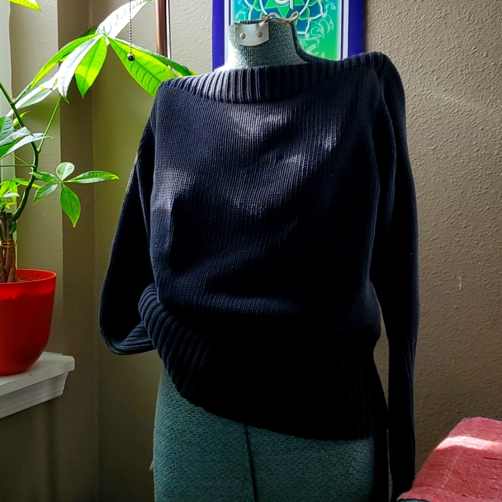 GAP boatneck long sleeve black sweater